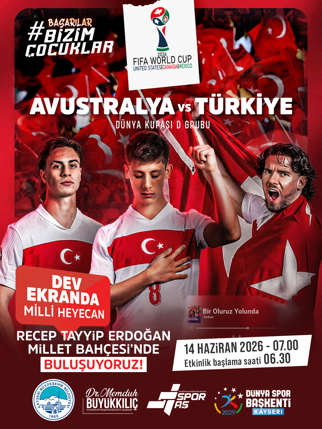 BÜYÜKŞEHİR’DEN DEV EKRANDA “MİLLİ” HEYECAN