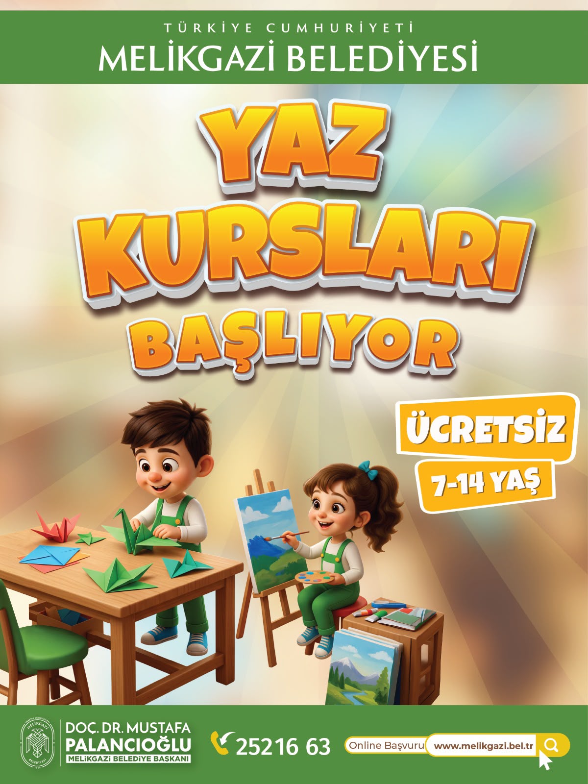 HAYDİ ÇOCUKLAR MELİKGAZİ'NİN YAZ KURSLARINDA GERİ SAYIM BAŞLADI