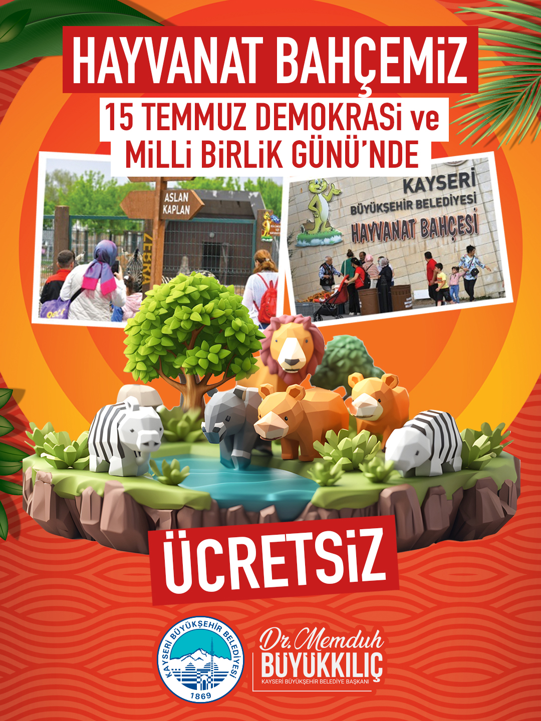HAYVANAT BAHÇESİ KAPILARINI ÜCRETSİZ OLARAK AÇACAK