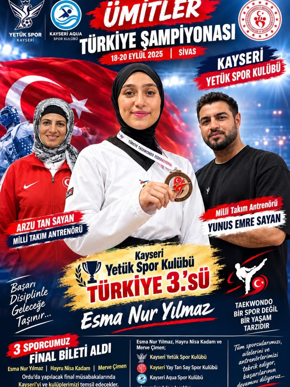 ÜMİTLER TÜRKİYE ŞAMPİYONASI’NDA BÜYÜK BAŞARI