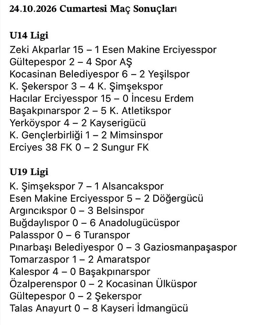 U 14 VE U 19 LİGLERİ ARA VERMEDİ