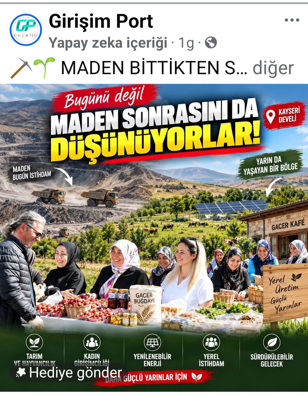 DEVELİ, GİRİŞİM PORT SAYFASINDA YERİNİ ALDI